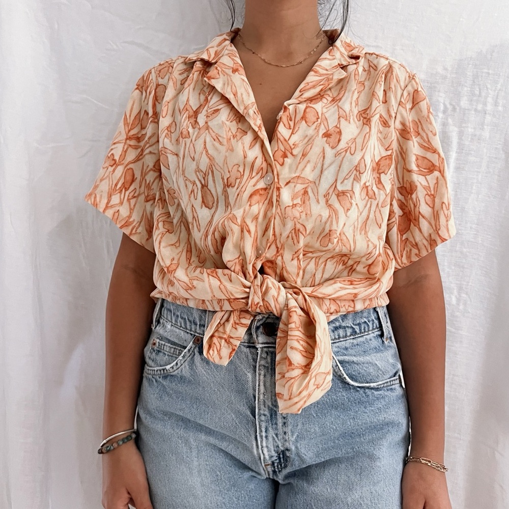 Vintage Peach Tropics Button down